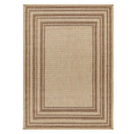 Striped Beige Rugs - Camber Jute Effect Indoor/Outdoor Rug Natural Yard