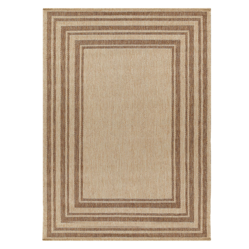 Striped Beige Rugs - Camber Jute Effect Indoor/Outdoor Rug Natural Yard