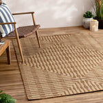 Striped Beige Rugs - Camber Jute Effect Indoor/Outdoor Rug Natural Yard