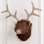  Brown Accessories - Stirling Wall Mount Stag Head Wooden Sculpture Brown Voyage Maison