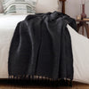 Plain Black Throws - Candar Textured Boucle Throw Black Yard