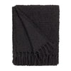 Plain Black Throws - Candar Textured Boucle Throw Black Yard