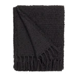 Plain Black Throws - Candar Textured Boucle Throw Black Yard