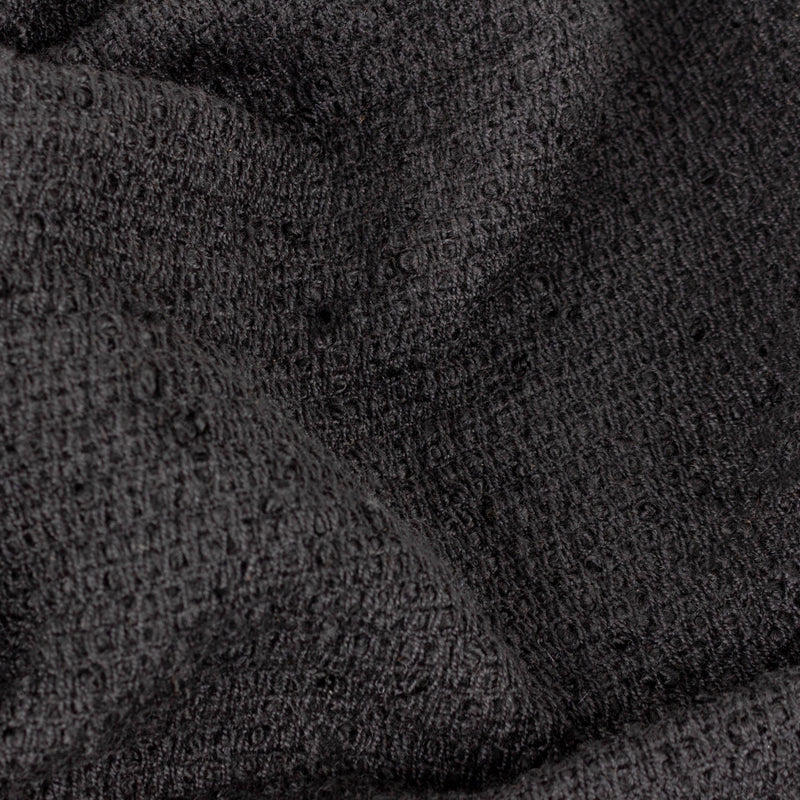 Plain Black Throws - Candar Textured Boucle Throw Black Yard