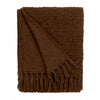 Plain Brown Throws - Candar Textured Boucle Throw Cocoa Yard