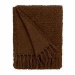 Plain Brown Throws - Candar Textured Boucle Throw Cocoa Yard