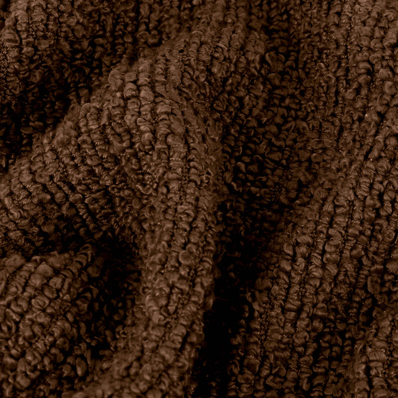 Plain Brown Throws - Candar Textured Boucle Throw Cocoa Yard