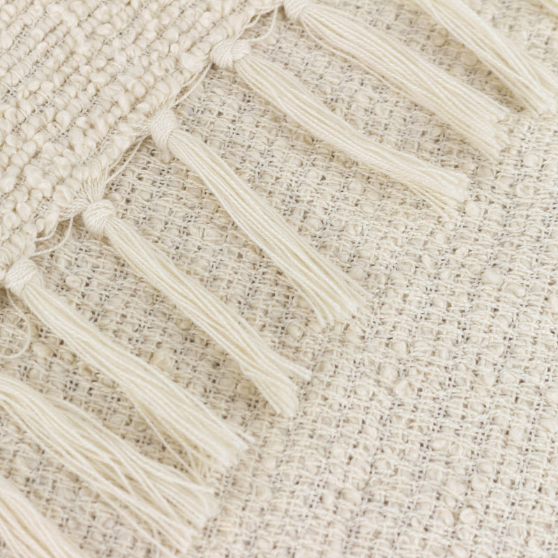 Plain Cream Throws - Candar Textured Boucle Throw Ecru Yard