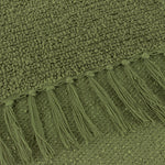 Plain Green Throws - Candar Textured Boucle Throw Khaki Yard