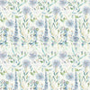 Floral Blue Fabric - Carneum Floral Printed Cotton Fabric Capri Cream Voyage Maison