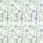 Floral Blue Fabric - Carneum Floral Printed Cotton Fabric Capri Cream Voyage Maison