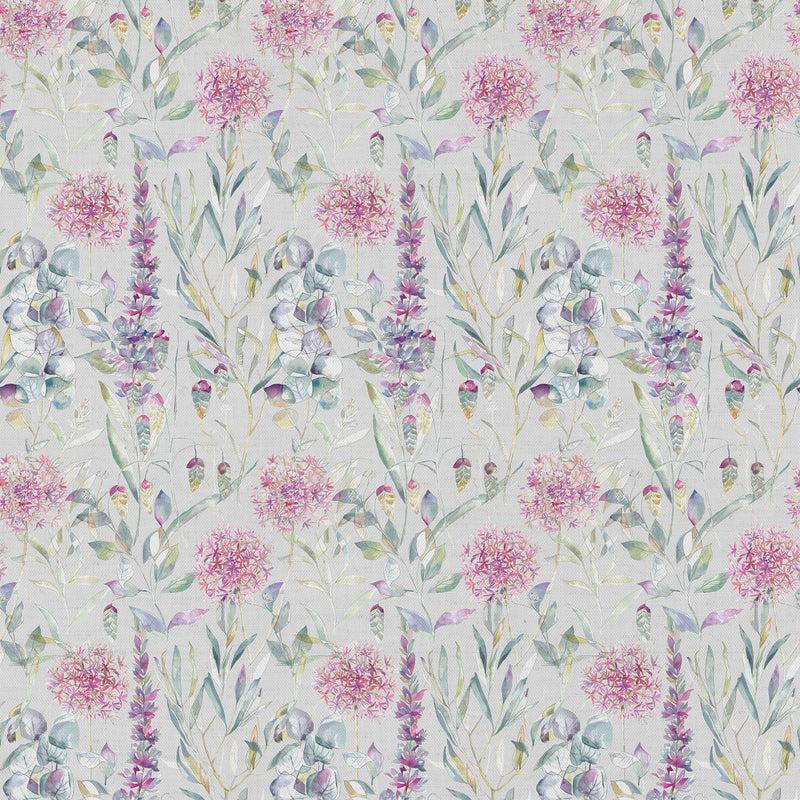 Floral Pink Fabric - Carneum Floral Printed Cotton Fabric Sorbet Cream Voyage Maison