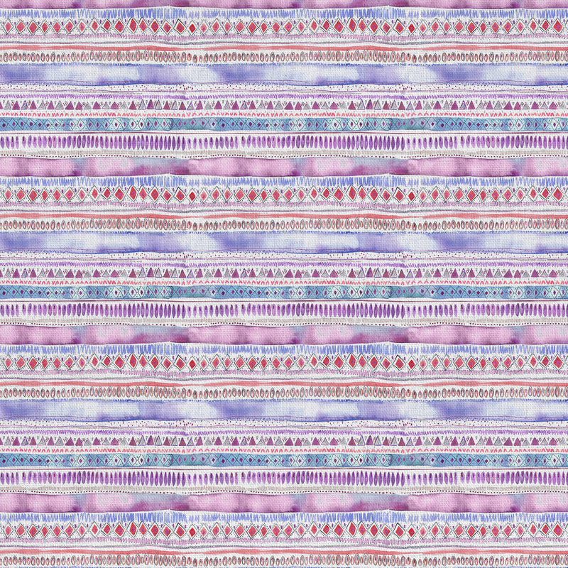 Striped Purple Fabric - Carnival Stripe Printed Cotton Fabric Blossom Voyage Maison