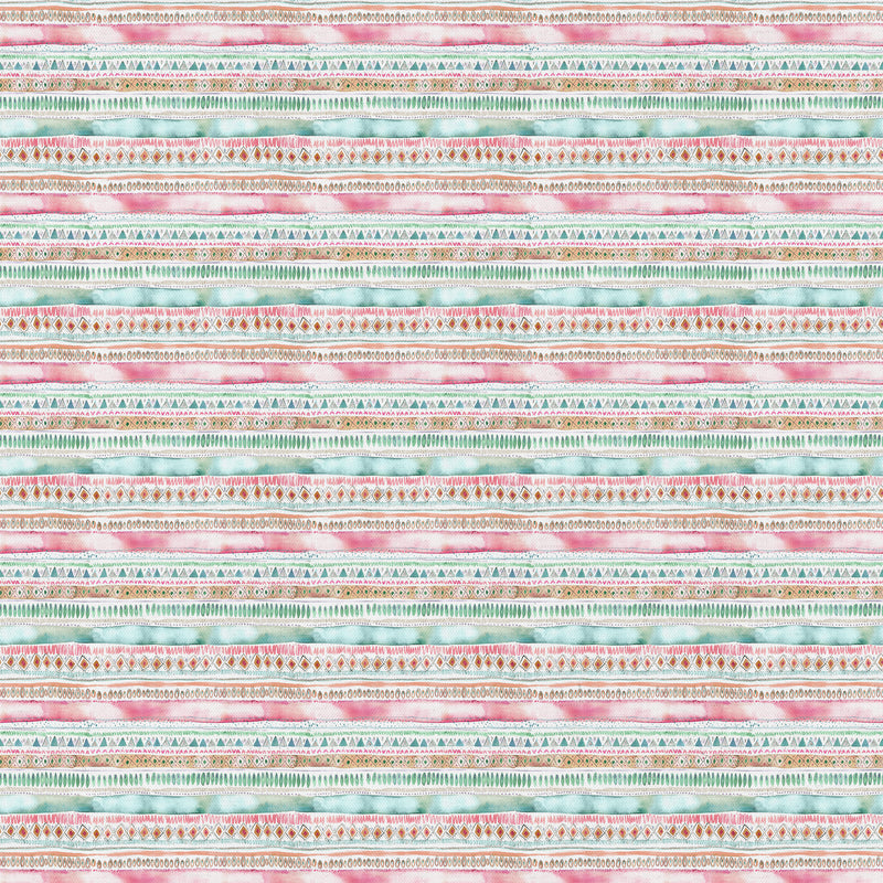 Striped Multi Fabric - Carnival Stripe Printed Cotton Fabric Dusk Voyage Maison