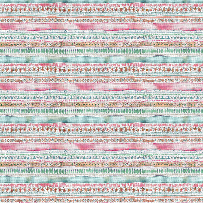 Striped Multi Fabric - Carnival Stripe Printed Cotton Fabric Dusk Voyage Maison