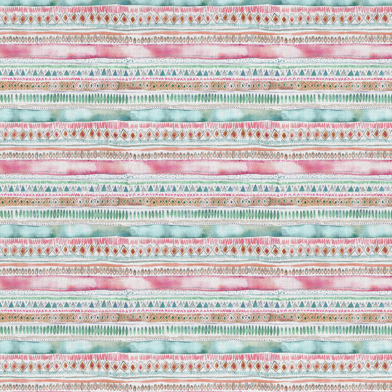 Carnival Stripe Printed Fabric Sample Swatch Dusk