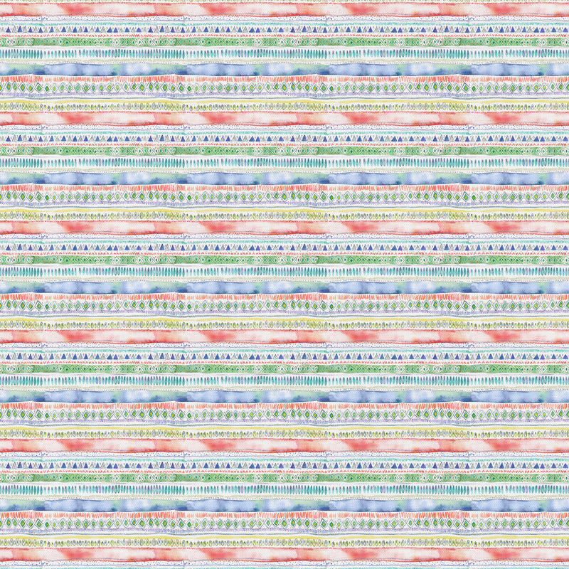 Striped Multi Fabric - Carnival Stripe Printed Cotton Fabric Primary Voyage Maison