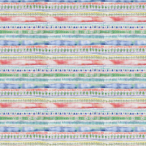 Striped Multi Fabric - Carnival Stripe Printed Cotton Fabric Primary Voyage Maison