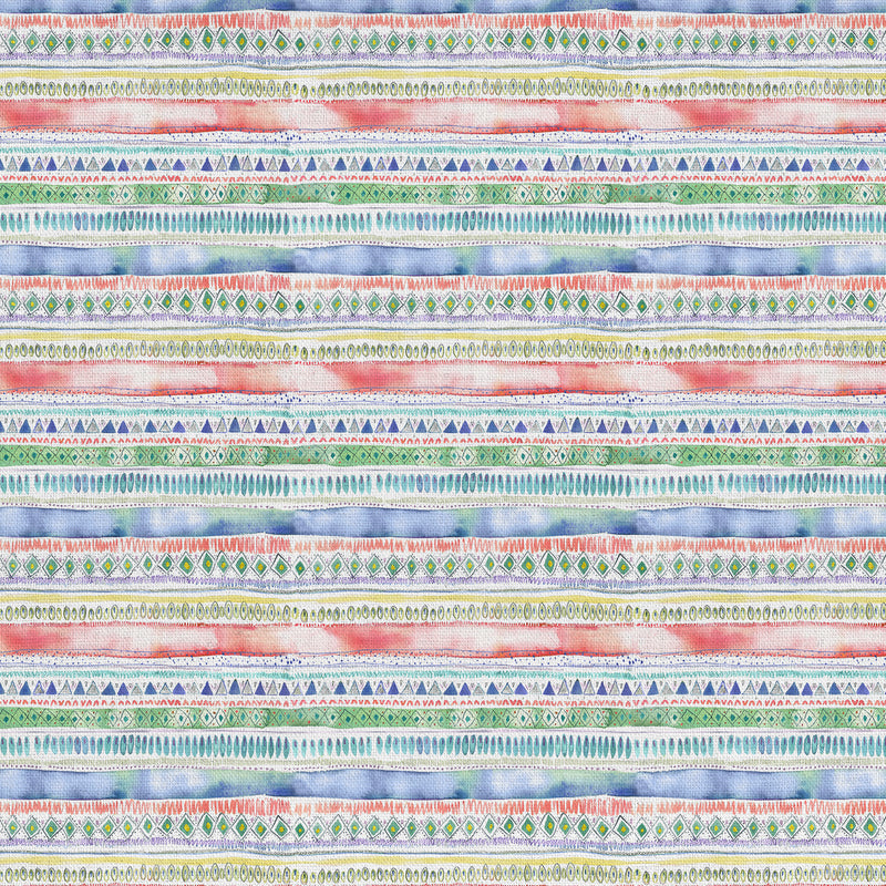 Striped Multi Fabric - Carnival Stripe Printed Cotton Fabric Primary Voyage Maison