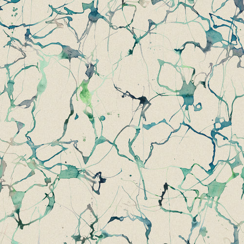 Additions Carrara Printed Cotton Fabric in Ocean