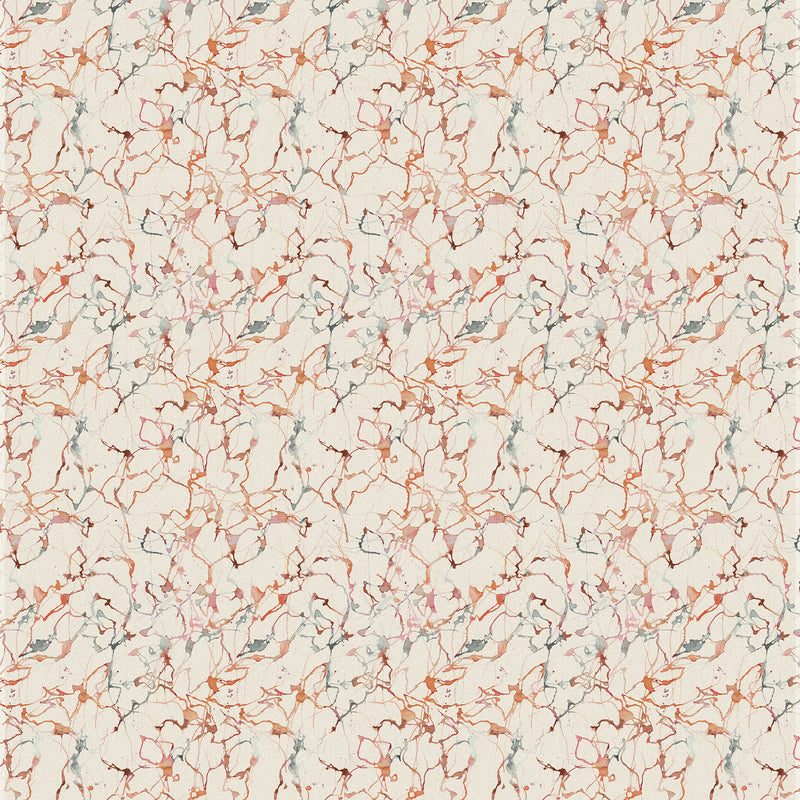 Fauna Orange Fabric - Carrara Printed Cotton Fabric Rosewater Additions