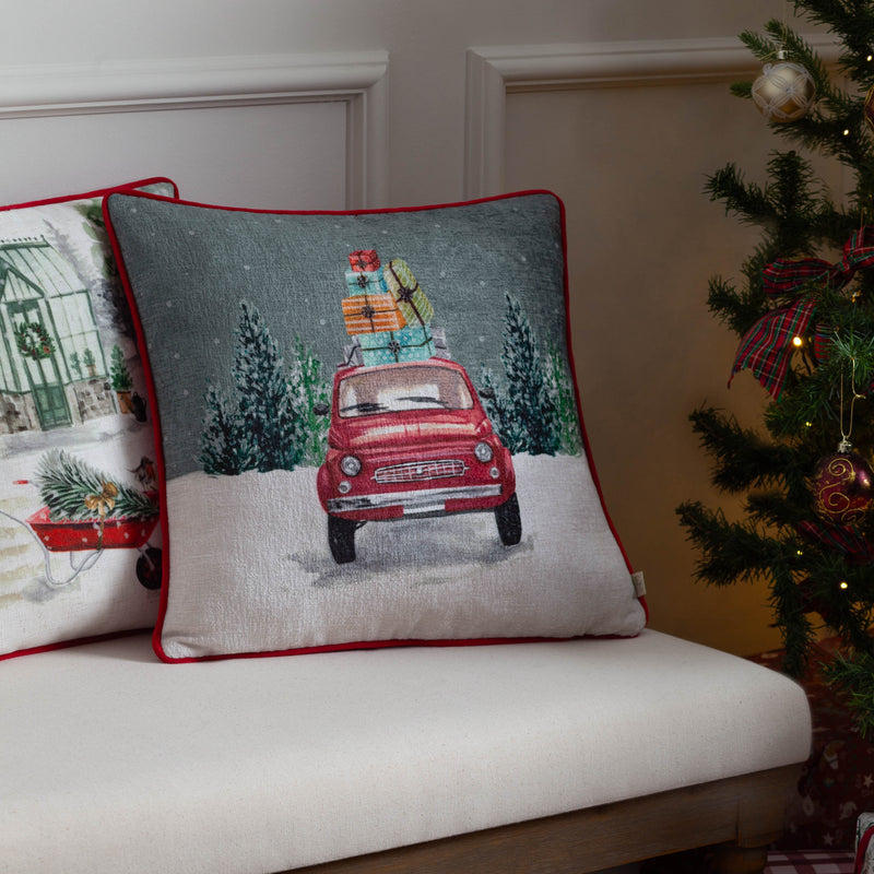 Abstract Multi Cushions - Car Scene Printed Cushion Cover Multicolour Evans Lichfield