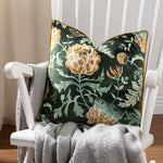 Evans Lichfield Chatsworth Artichoke Velvet Piped Cushion Cover in Bottle