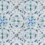 Geometric Blue Fabric - Casia Printed Cotton Fabric (By The Metre) Denim Voyage Maison