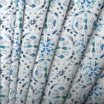 Geometric Blue Fabric - Casia Printed Cotton Fabric (By The Metre) Denim Voyage Maison