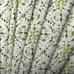 Geometric Green Fabric - Casia Printed Cotton Fabric (By The Metre) Sage Voyage Maison