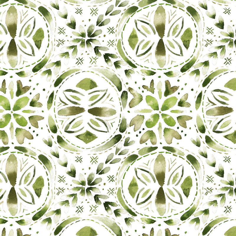 Abstract Green Wallpaper - Casia  1.4m Wide Width Wallpaper (By The Metre) Sage Voyage Maison