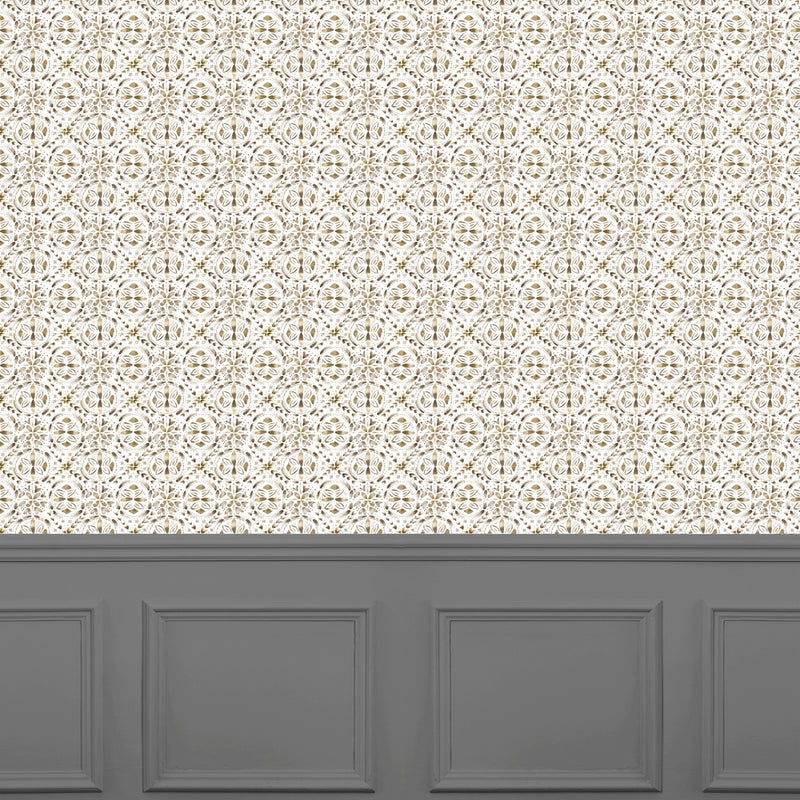 Abstract Beige Wallpaper - Casia  1.4m Wide Width Wallpaper (By The Metre) Stone Voyage Maison