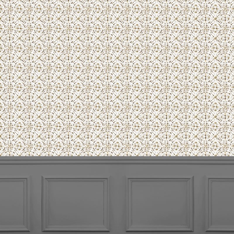 Abstract Beige Wallpaper - Casia  1.4m Wide Width Wallpaper (By The Metre) Stone Voyage Maison