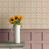 Abstract Orange Wallpaper - Casia  1.4m Wide Width Wallpaper (By The Metre) Terracotta Voyage Maison