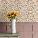 Abstract Orange Wallpaper - Casia  1.4m Wide Width Wallpaper (By The Metre) Terracotta Voyage Maison