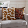 Abstract Orange Cushions - Caval Boucle Jacquard Cushion Cover Bronze HÖEM