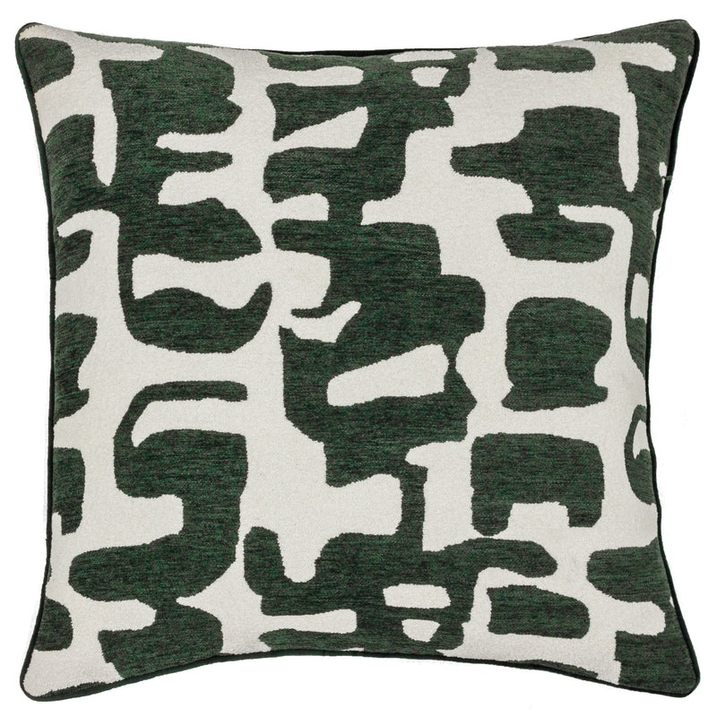 Abstract Green Cushions - Caval Boucle Jacquard Cushion Cover Ivy Green HÖEM