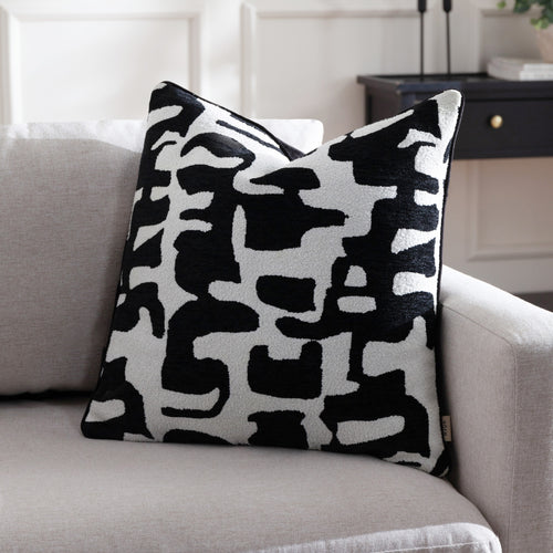 Abstract Black Cushions - Caval Boucle Jacquard Cushion Cover Mono HÖEM