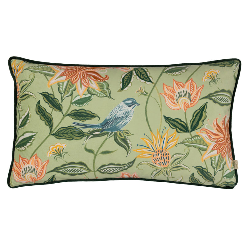 Evans Lichfield Chatsworth Aviary Piped Cushion Cover in Sage