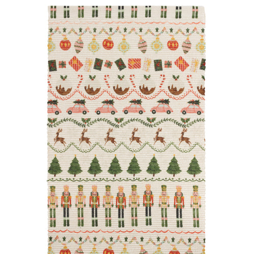 Abstract Multi Kitchen - Christmas Celebration Festive Table Runner Multicolour Evans Lichfield