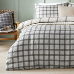 Check Grey Bedding - Canberra Check Printed Duvet Cover Set Grey/Neutral furn.