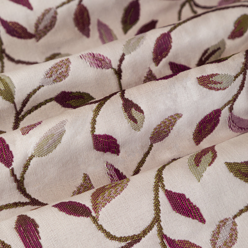 Floral Purple Curtains - Cervino Jacquard Room Darkening Pencil Pleat Curtains Damson Voyage Maison