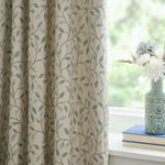 Cervino Jacquard Room Darkening Pencil Pleat Curtains Duck Egg