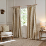 Cervino Jacquard Room Darkening Pencil Pleat Curtains Lichen