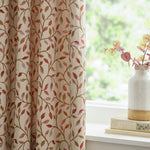 Cervino Jacquard Room Darkening Pencil Pleat Curtains Rednut