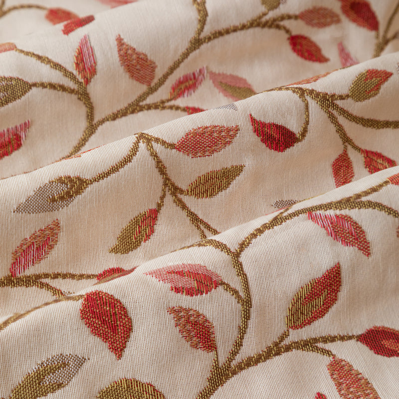 Floral Beige Curtains - Cervino Jacquard Room Darkening Pencil Pleat Curtains Rednut Voyage Maison