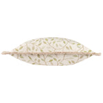 Floral Green Cushions - Cervino Fringed Jacquard Cushion Cover Lichen Voyage Maison