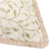 Floral Green Cushions - Cervino Fringed Jacquard Cushion Cover Lichen Voyage Maison