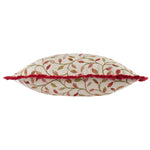Floral Red Cushions - Cervino Fringed Jacquard Cushion Cover Rednut Voyage Maison