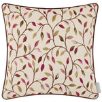 Floral Pink Cushions - Cervino Woven Jaquard Feather Filled Cushions Damson Voyage Maison